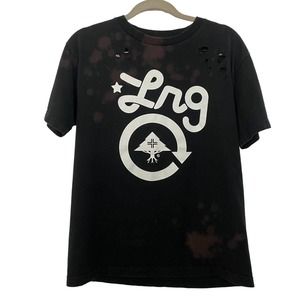 LRG Lifted Research Group Unisex Upcycled Bleached Distressed T-Shirt - Medium